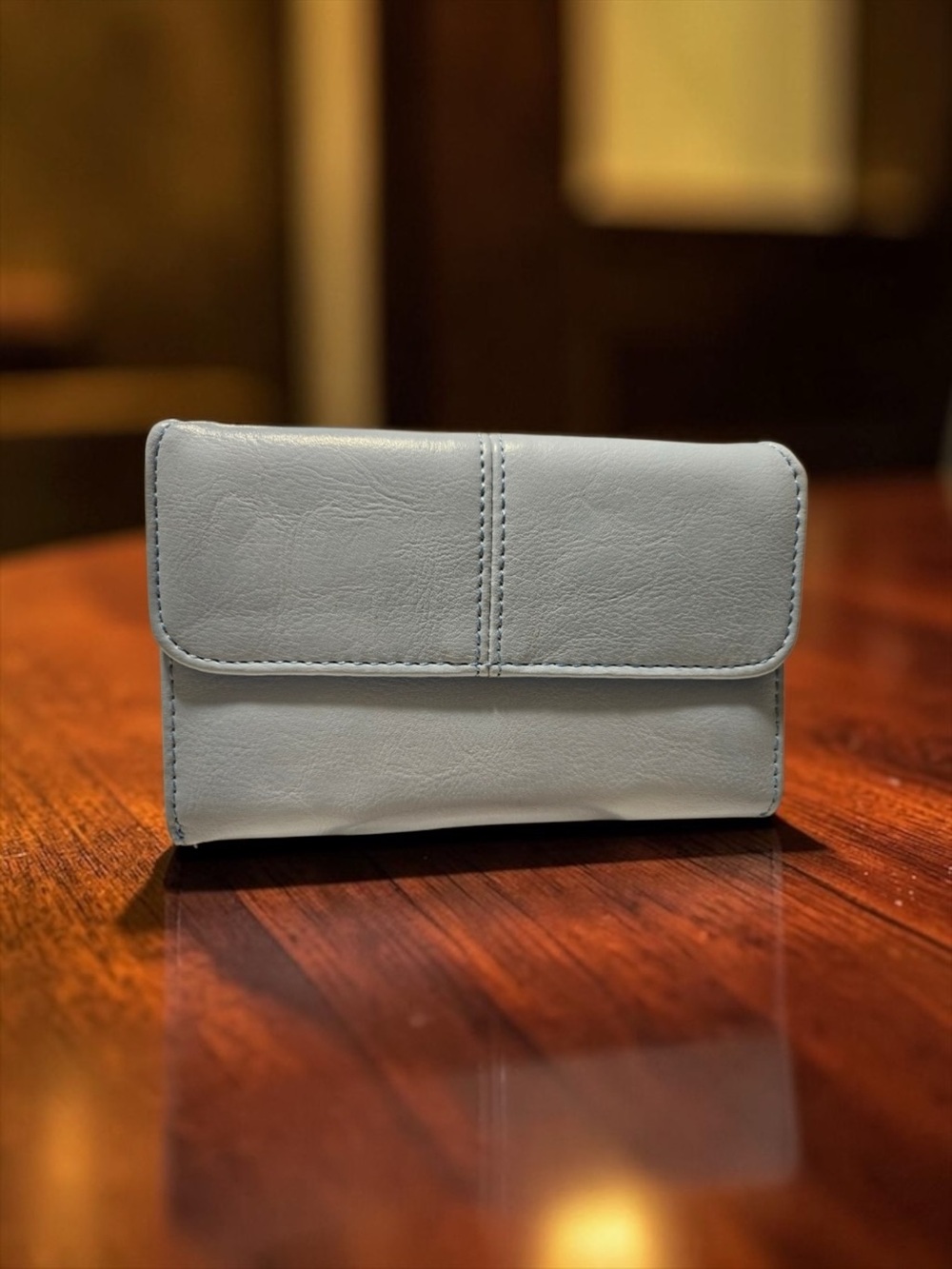 Classic NWT Light Blue Leather Wallet Clutch